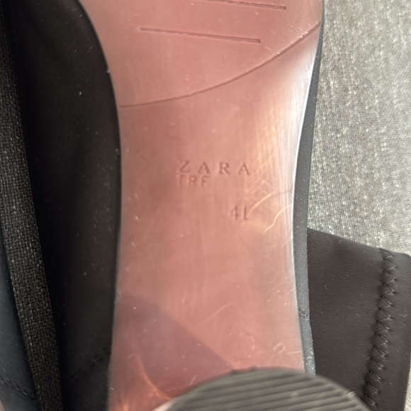 Zara Black fabric Ankle Boots with Clear Heel - Picture 6 of 8